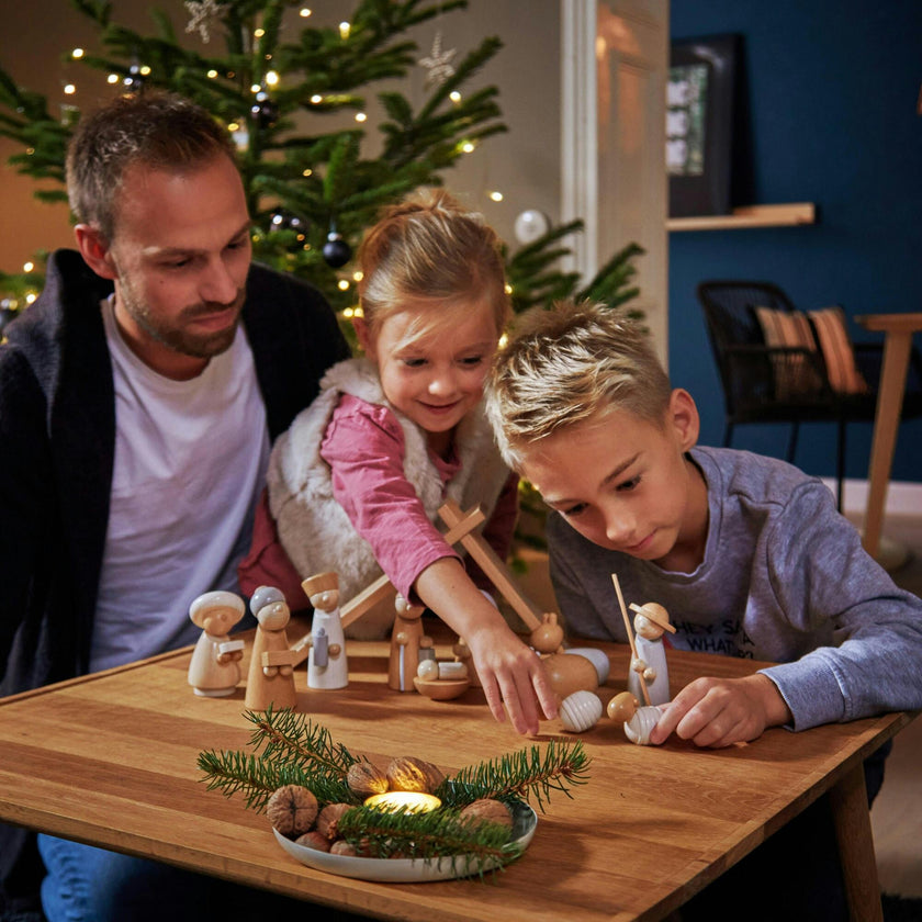 Natural Wood Nativity Scene Play Set