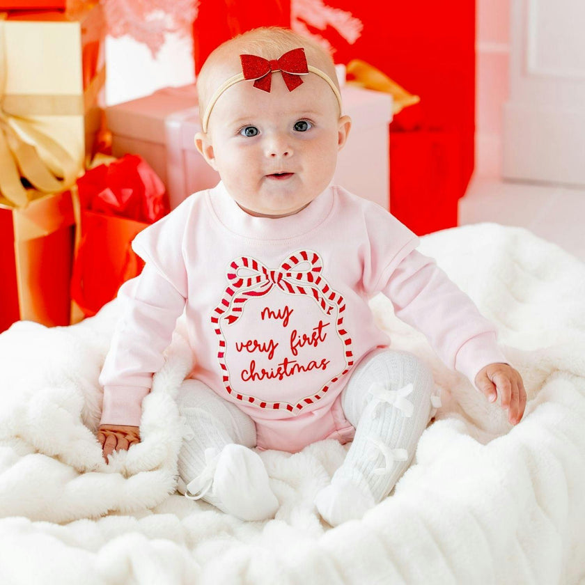 Red Glitter Bow Baby Headband