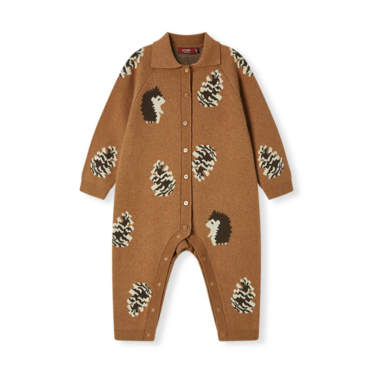 Pinecone & Knitted Collar Jumpsuit