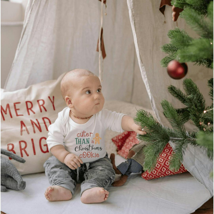 long sleeve graphic bodysuit | christmas cookie