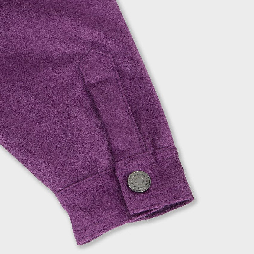 Faux Suede Button Up Jacket