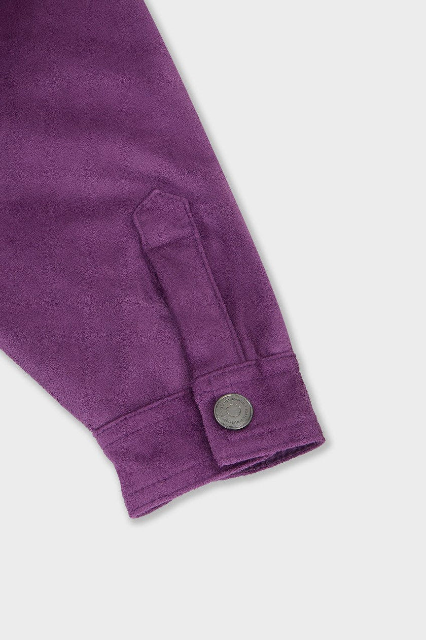 Faux Suede Button Up Jacket