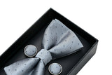 Light Silver Textured Bowtie Set