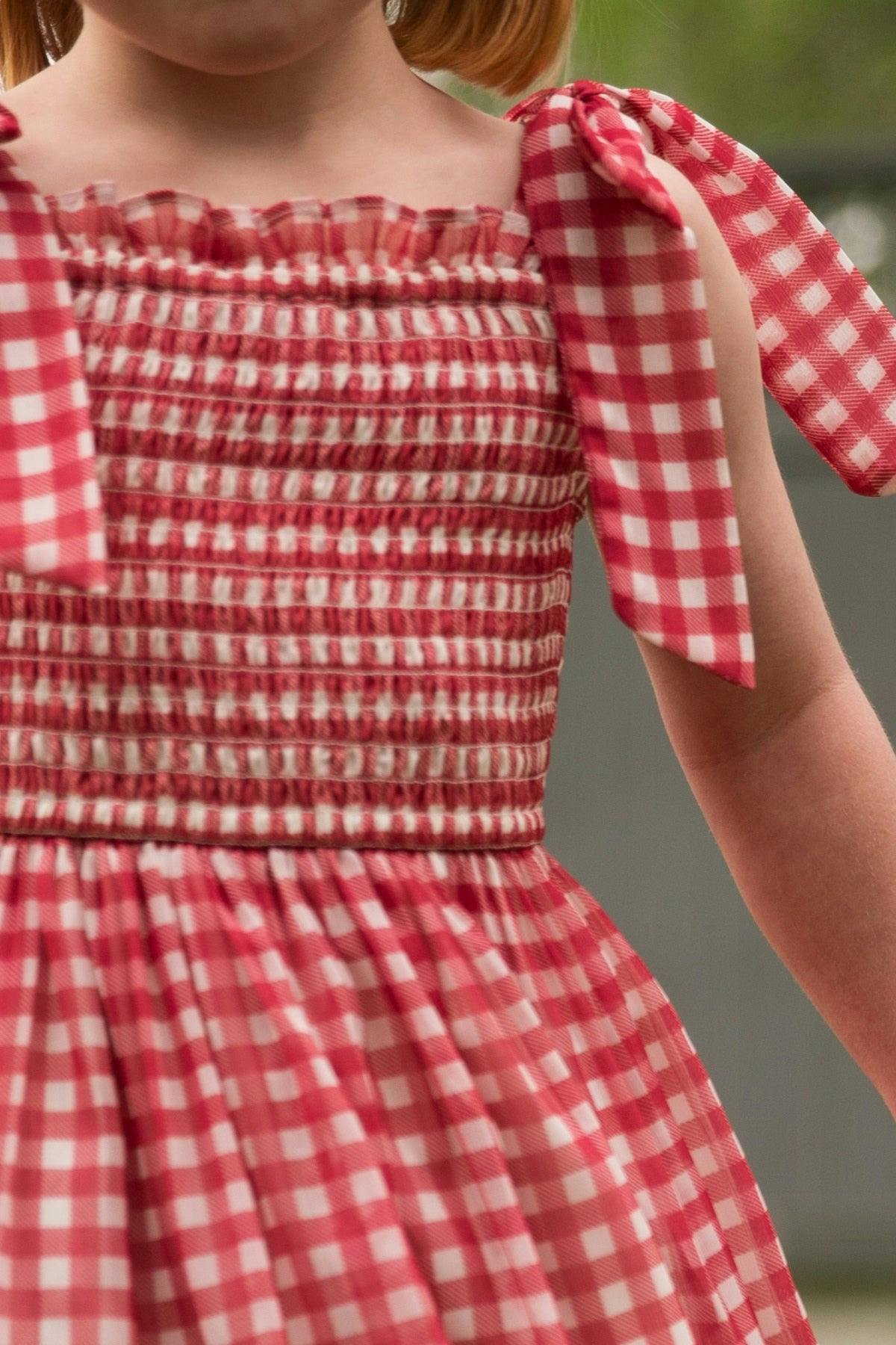 Mini Rayna Dress in Red Gingham