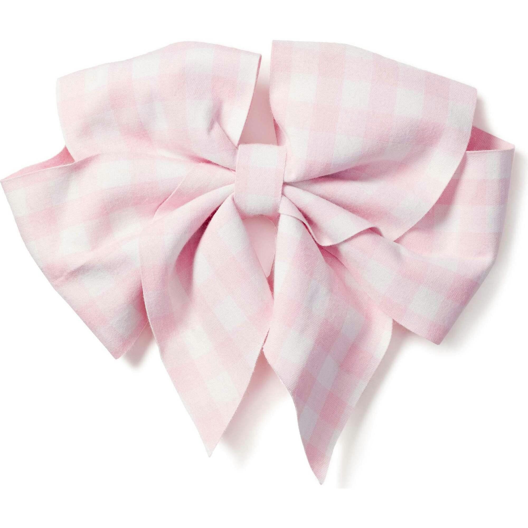 Girl's Twill Hair Bows in Pink Gingham