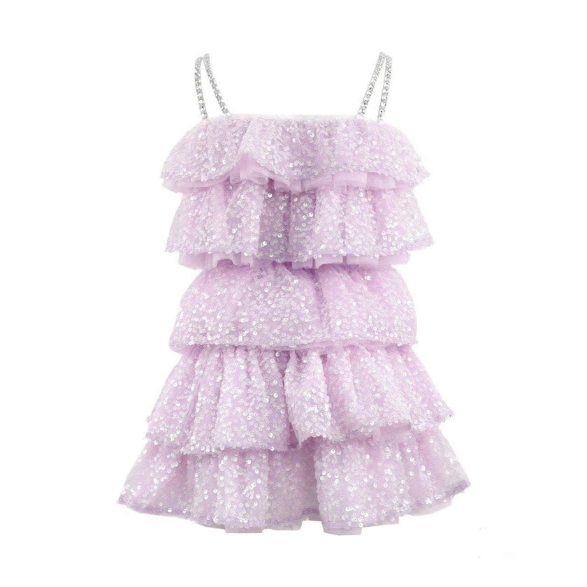 Lavender Sequin Bow Layered Set