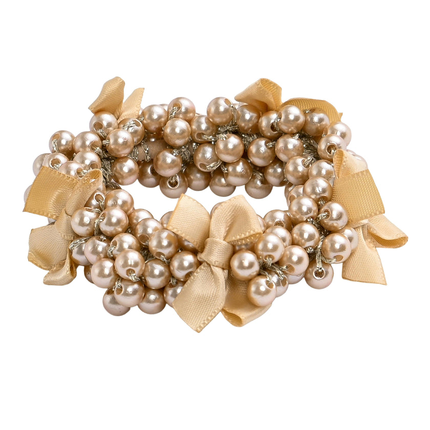 Beaded Bow Scrunchie Set