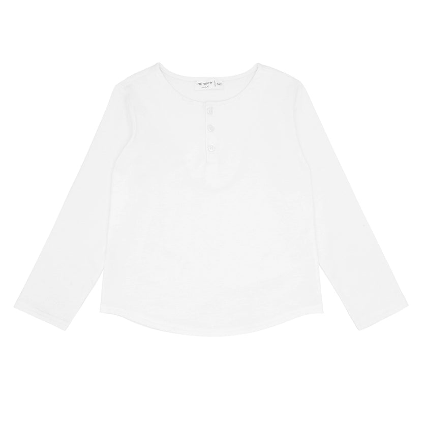 White Long Sleeve Henley