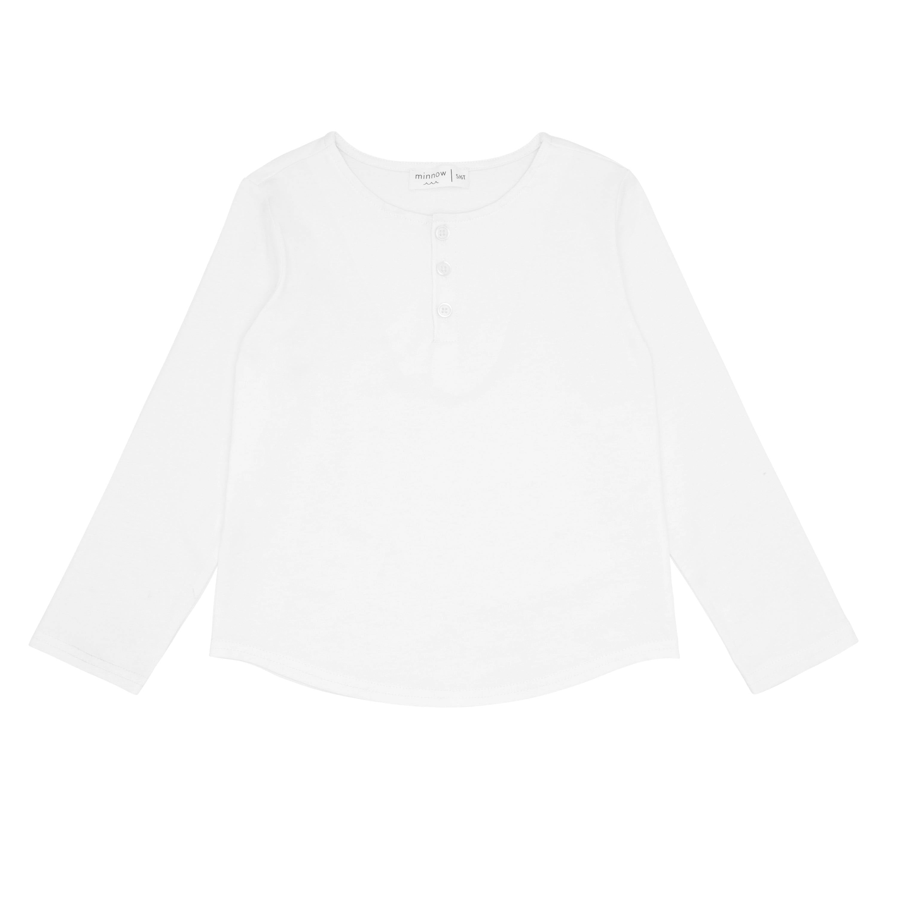 White Long Sleeve Henley
