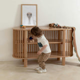 Oak Two Tiered Fluted Shelf