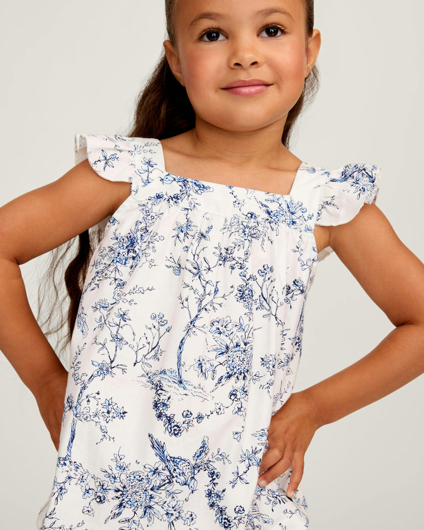 Girl's Twill Clara Short Set in Timeless Toile
