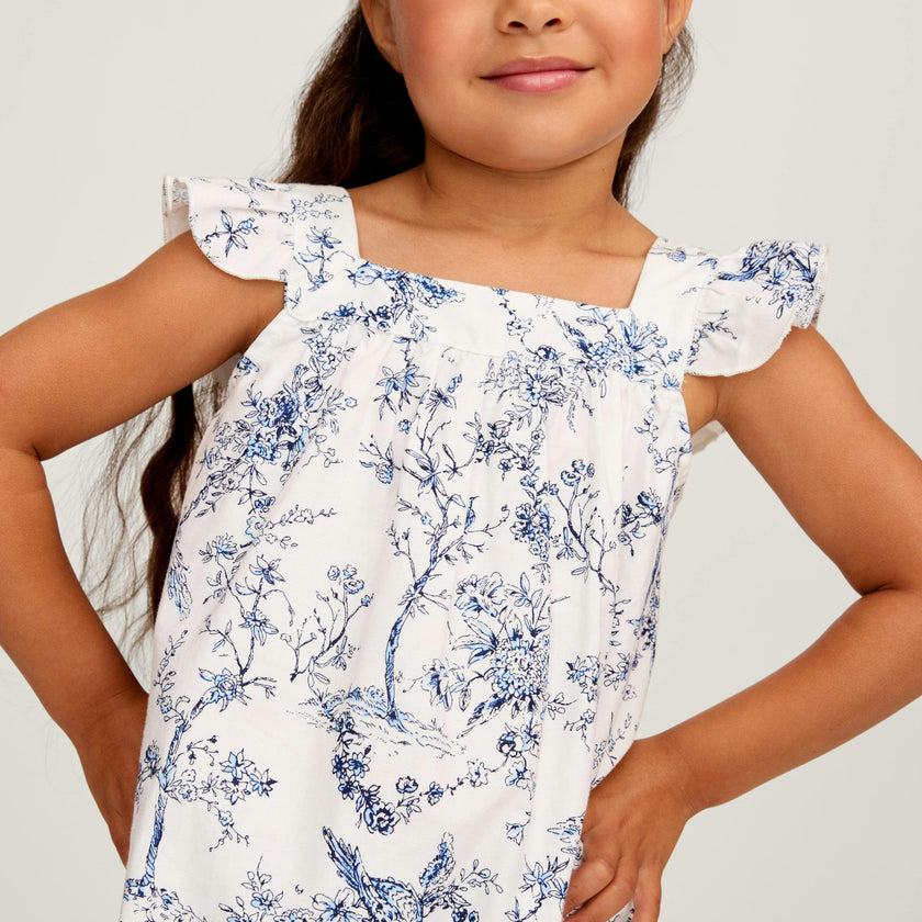 Girl's Twill Clara Short Set in Timeless Toile
