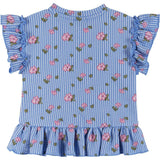 Infant Girls Knit Seersucker Top & Pant Set | Blue Floral