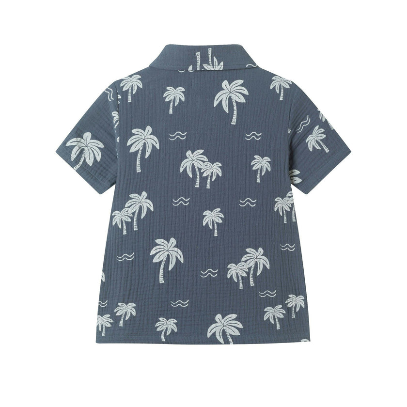 Boys Cabana Buttondown Shirt | Grey Palm