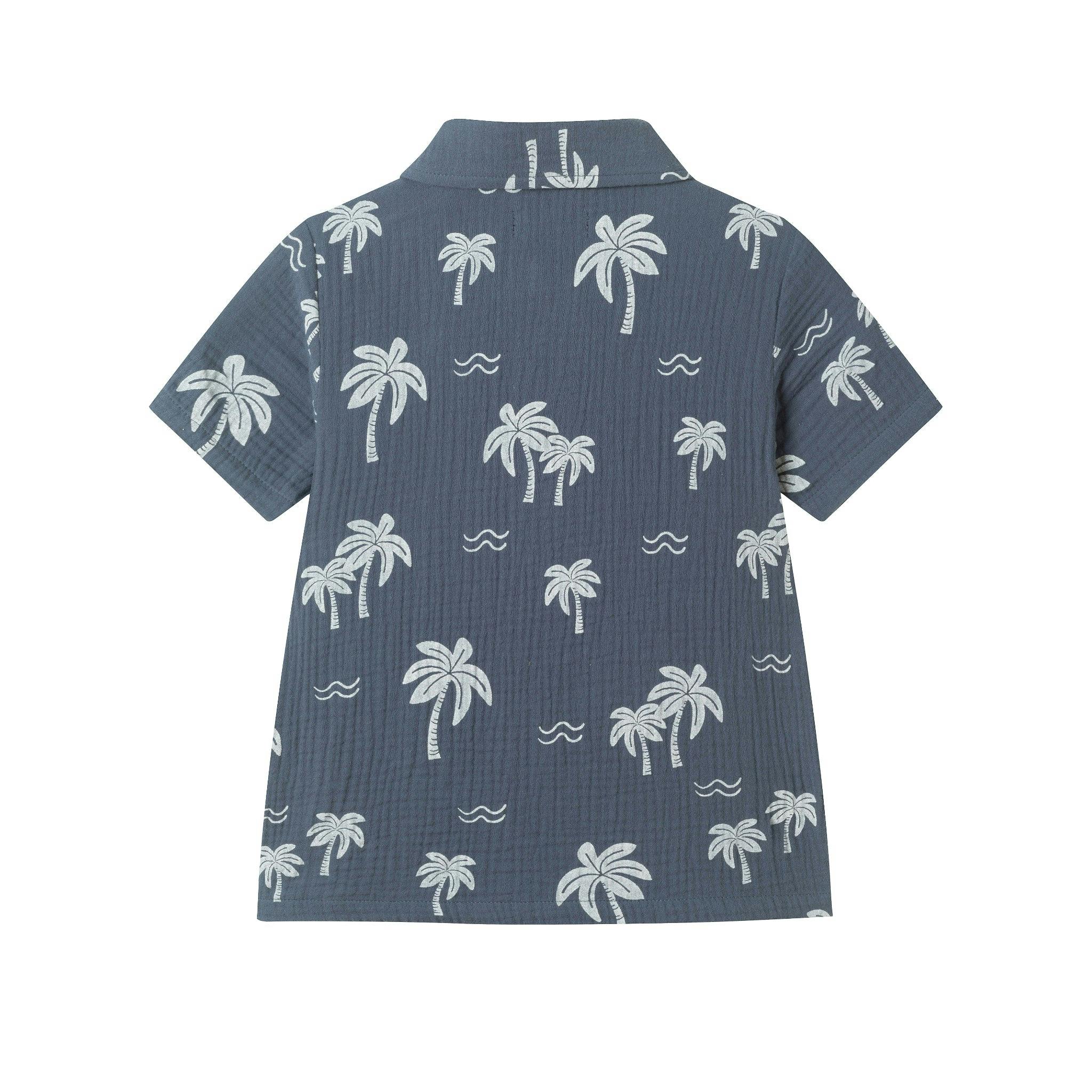 Boys Cabana Buttondown Shirt | Grey Palm