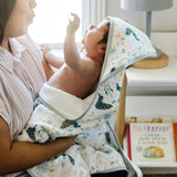 Infant Small Cotton Print Plush Hooded Towel 30X30