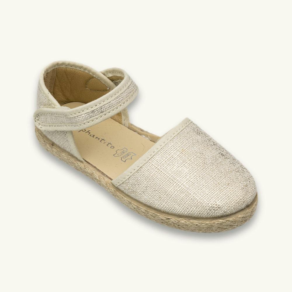 Linen Classic Espadrille | Metallic White