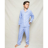 Kid's Twill Pajama Set in French Blue Heritage Stripe