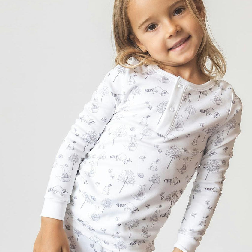 Gray Raccoon Pima Long Pajama Set