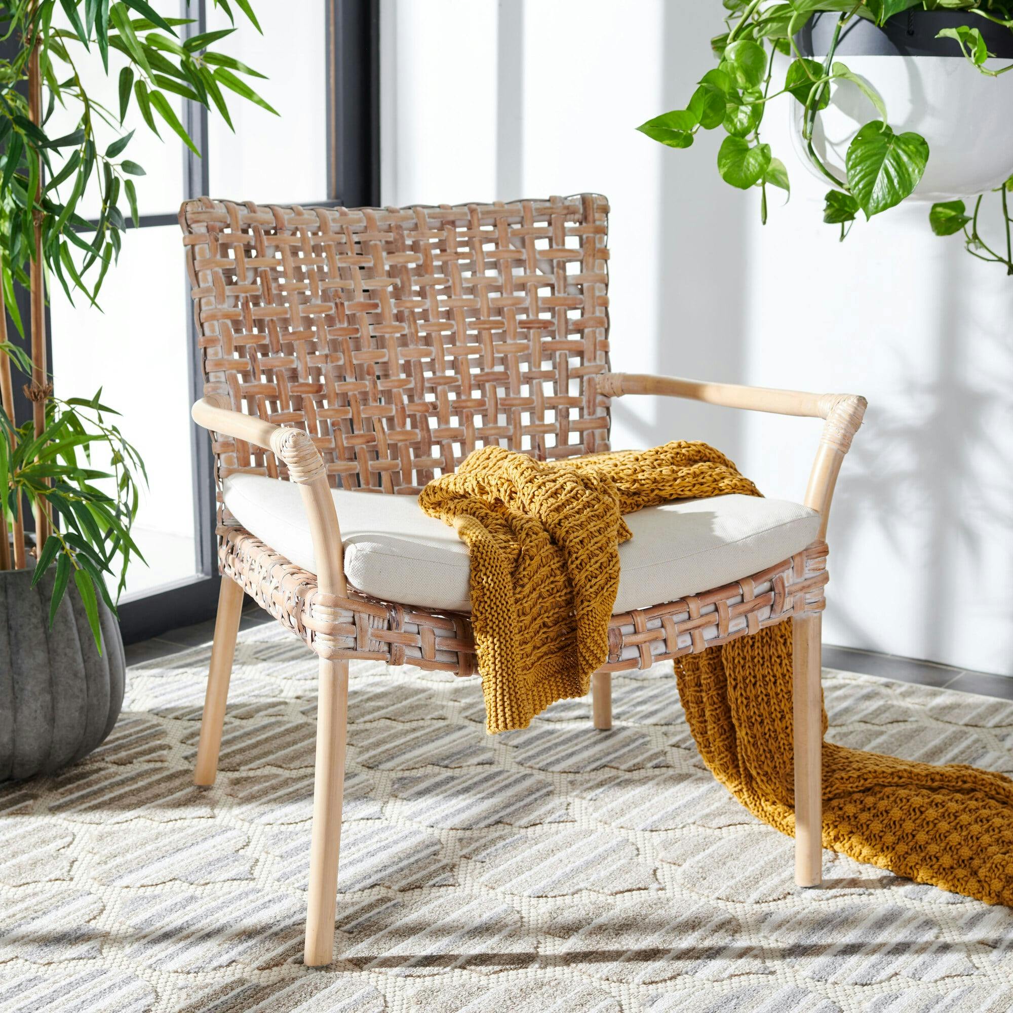 Collette Rattan Accent Chair with Cushion
