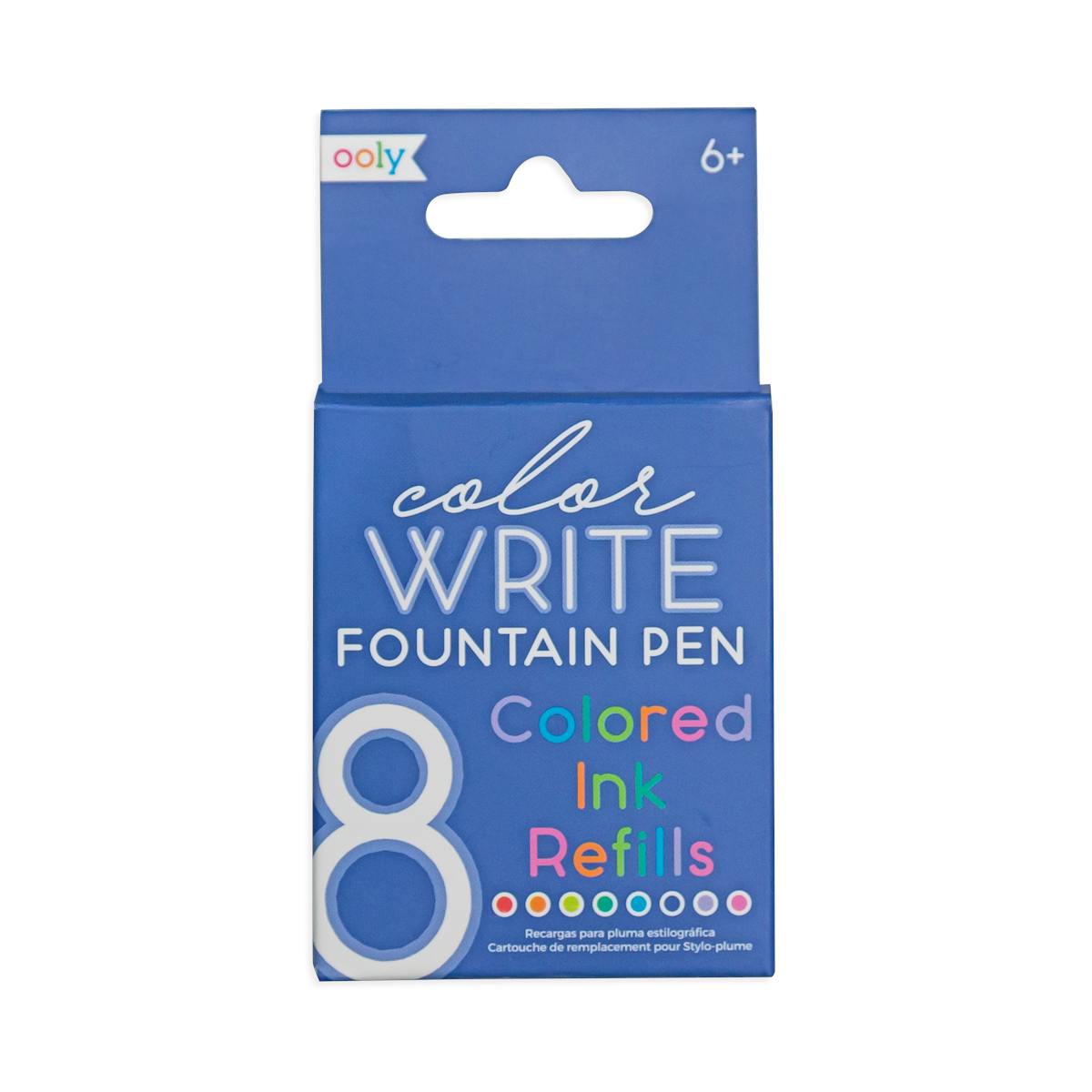 Color Write Fountain Pens Colored Ink Refills - Set of 8