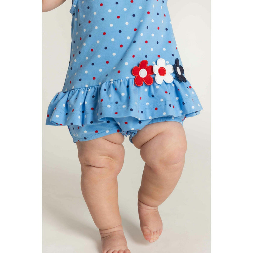 Printed Knit Romper With Flowers