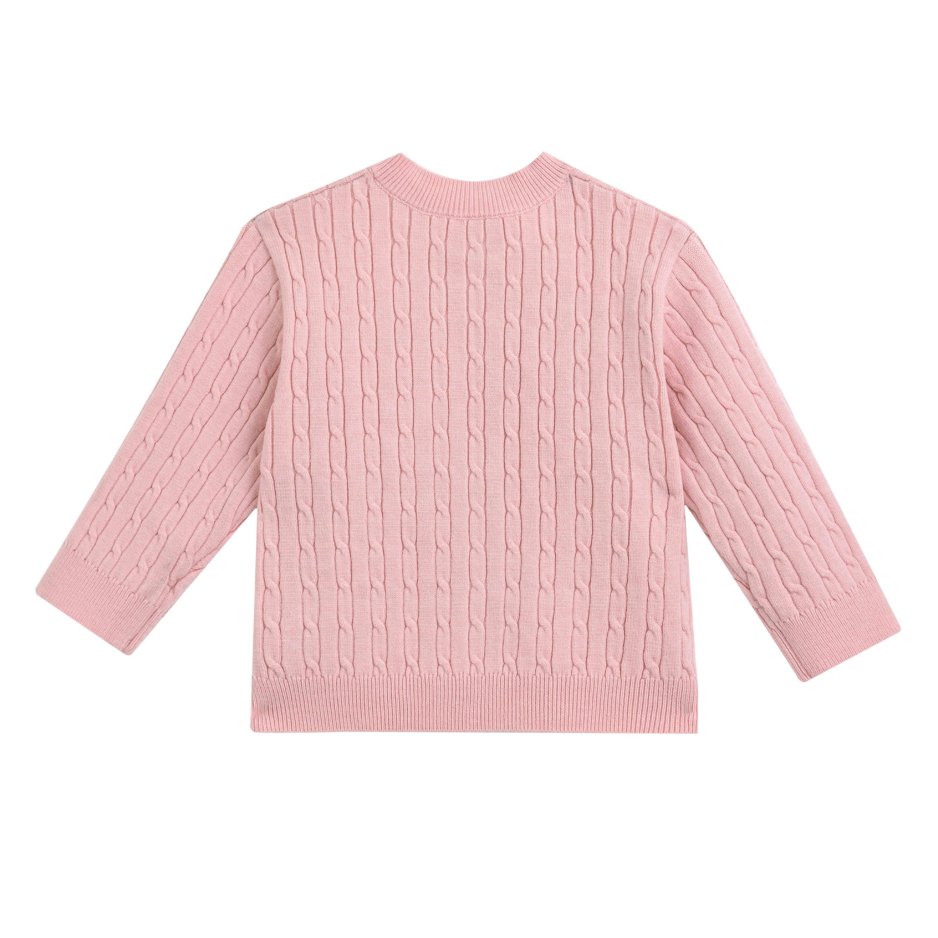 Pink Cable Knit Cardigan