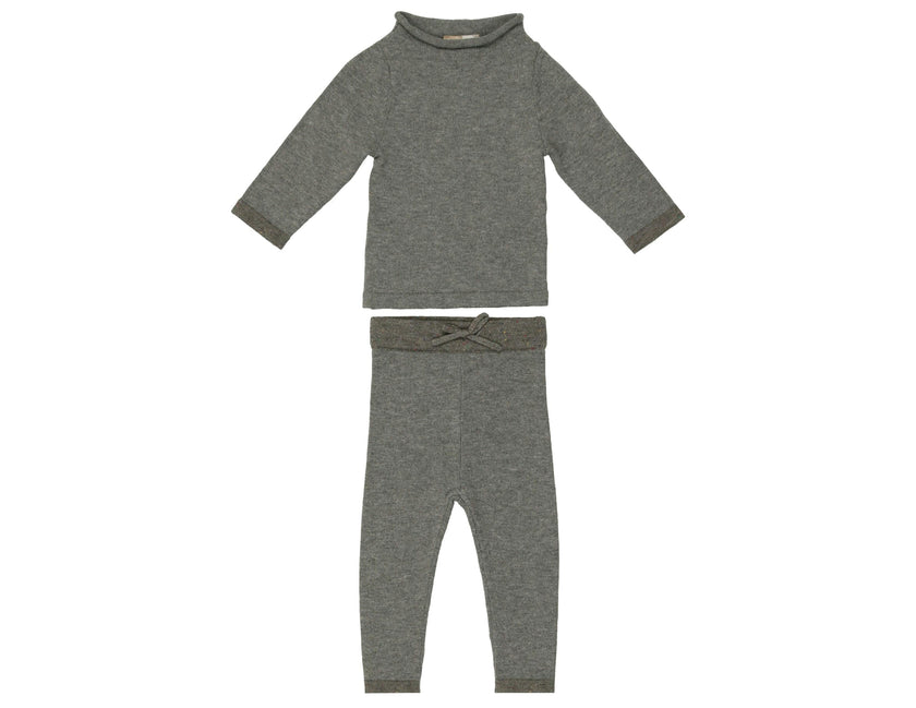Half Flecked Long Sleeve Sweater & Pant 2-Piece Set