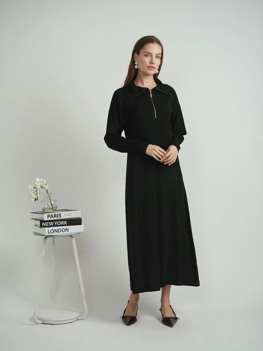 Cropped Dolman Zip Sweater