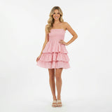 Karmin Womens Ruffle Skirt Blush Pink Eyelet, Pink Eyelet