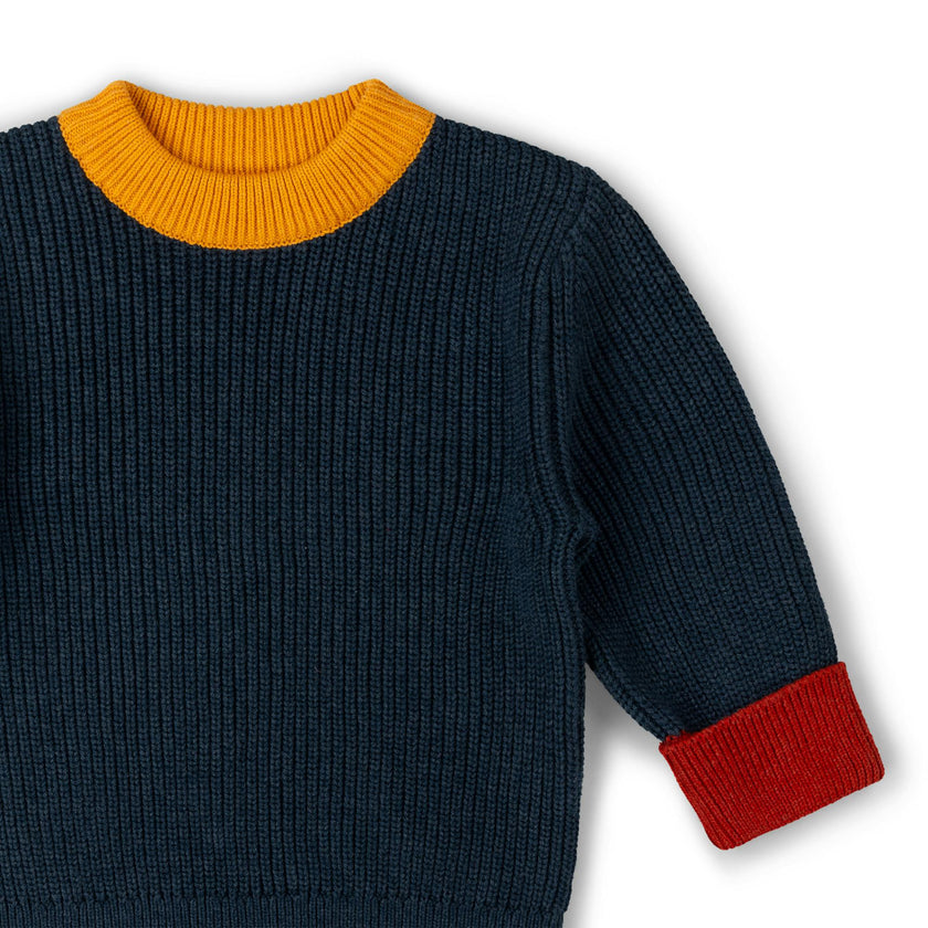Midnight Snuggly Knitted Jumper, Blue