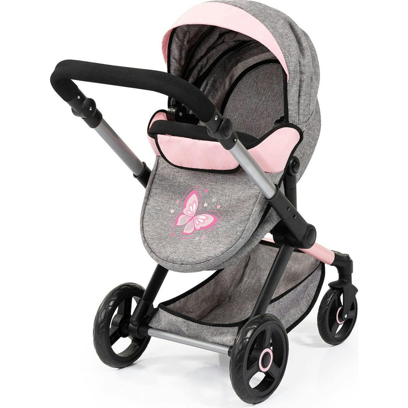 Bayer Design Dolls: Pram Xeo - Grey & Pink