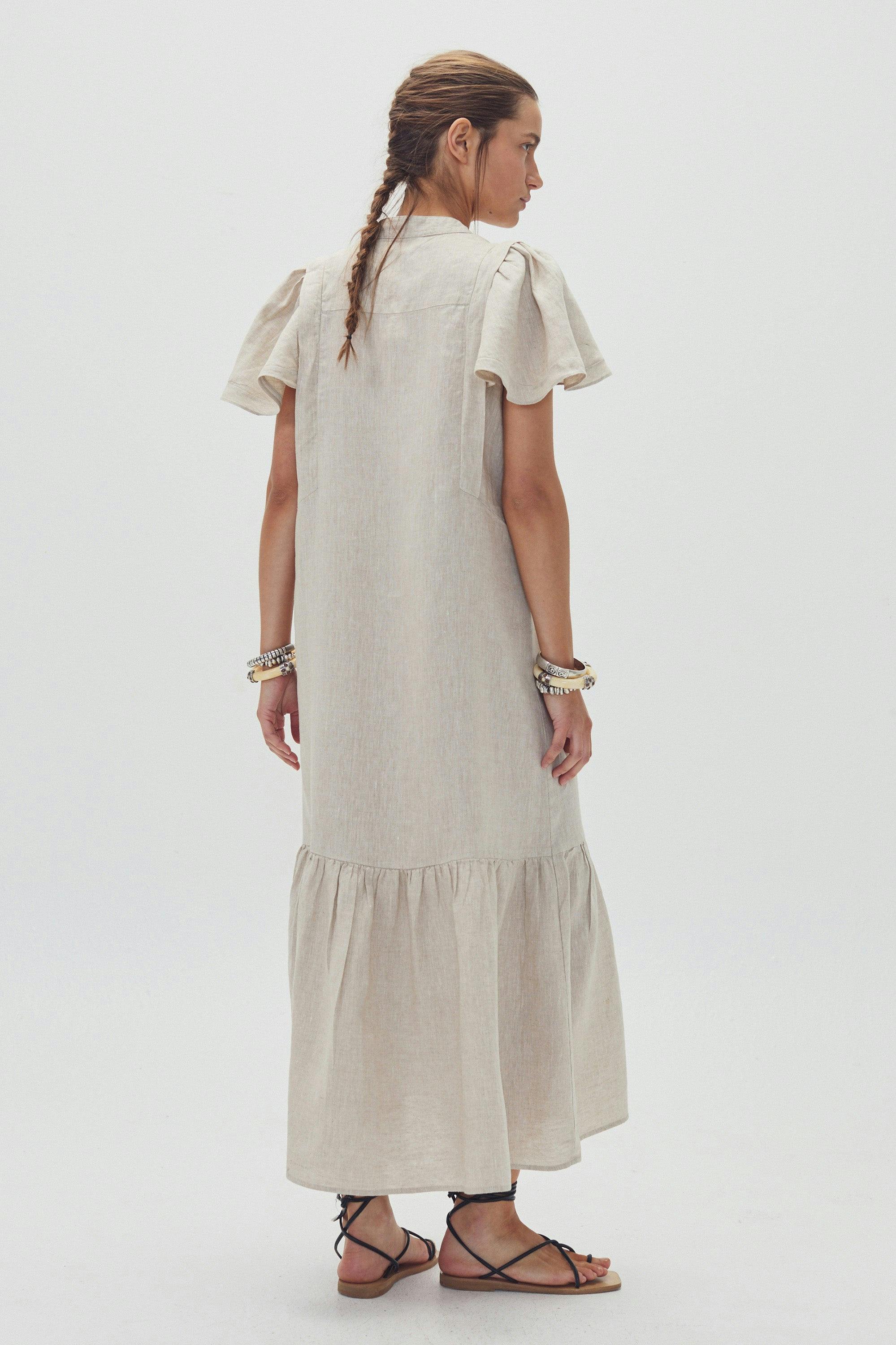 Willow Linen Dress - Natural