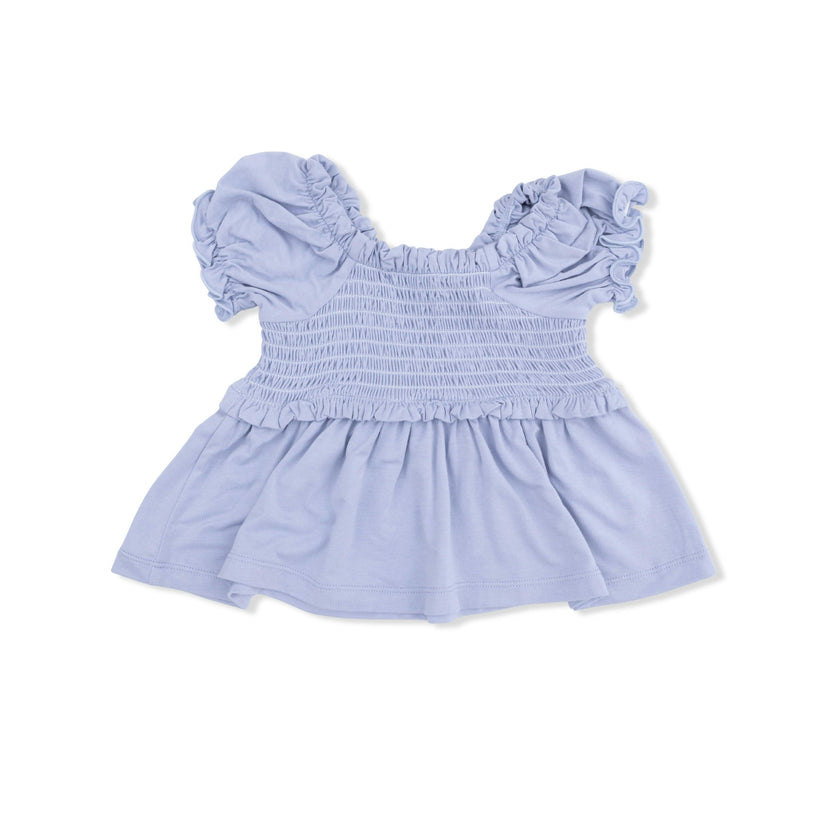 Dusty Plaid - Smocked Blouse and Pant Set