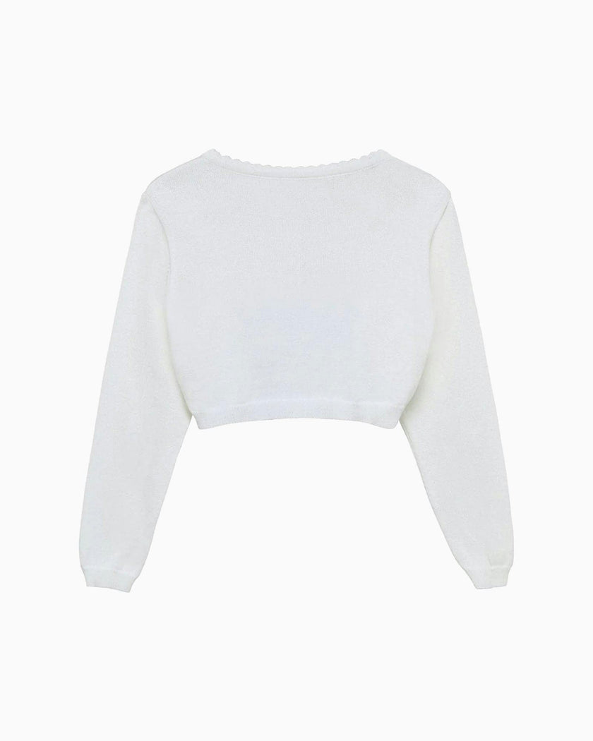Sophie Cropped Cardigan in White