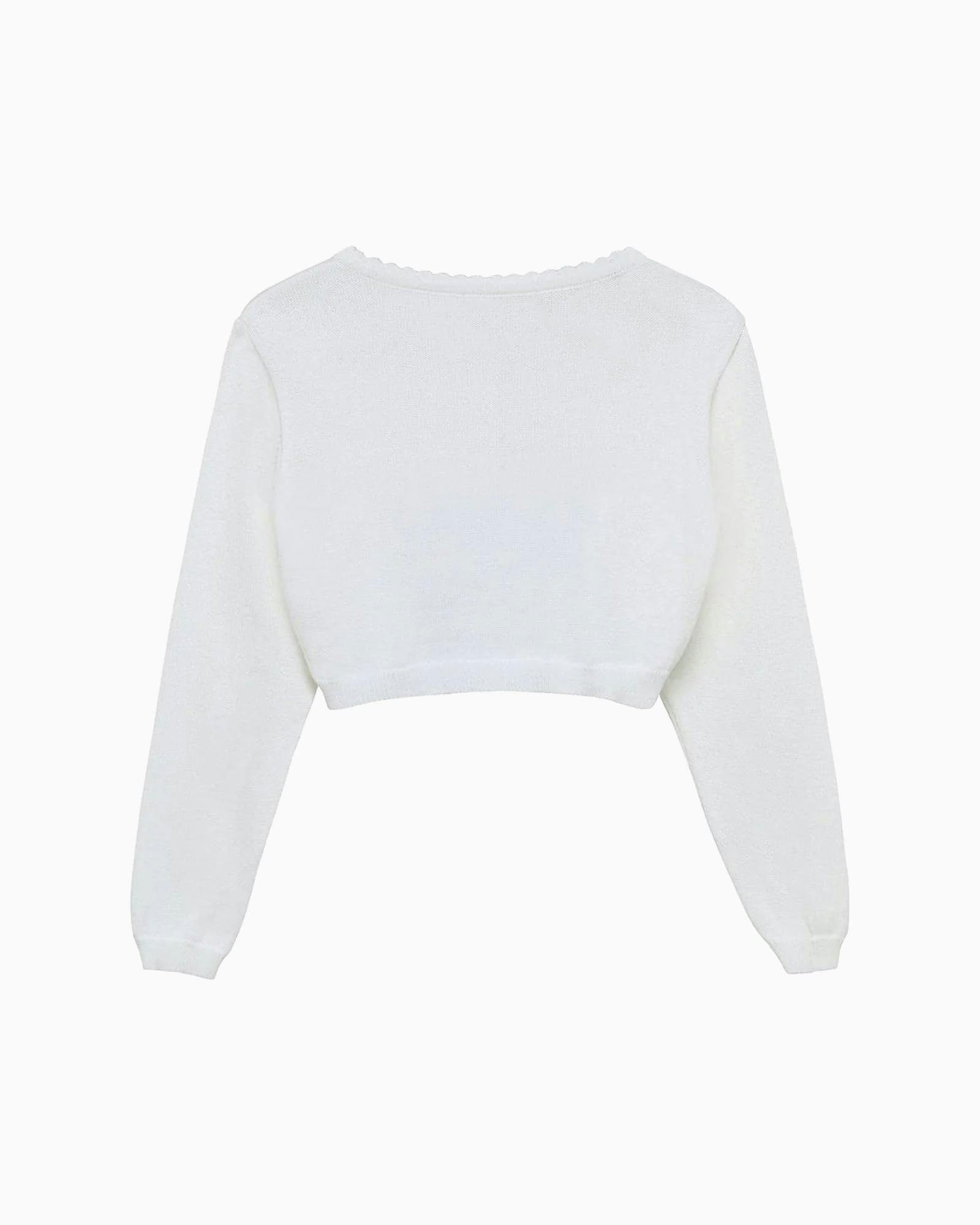Sophie Cropped Cardigan in White