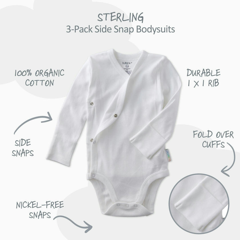 STERLING 3-Pack Side Snap Bodysuit