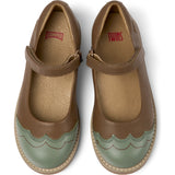 Savina Twins Leather Strap Ballerinas, Brown
