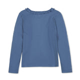 Organic Ruffle Neck Knit Top