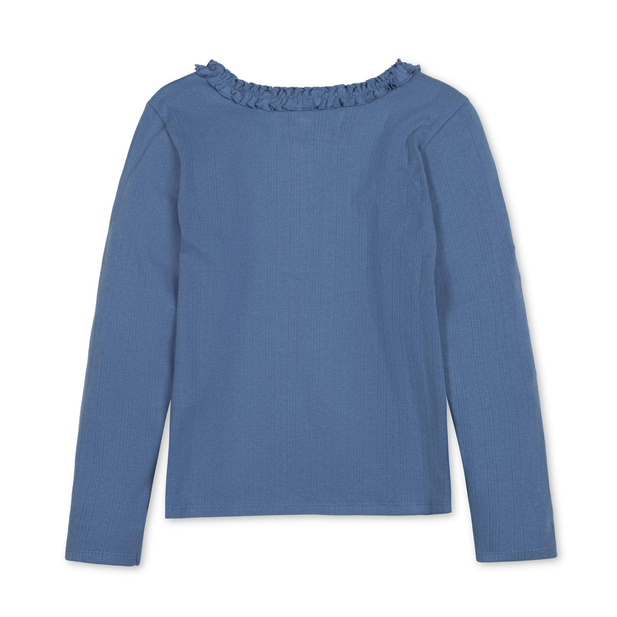 Organic Ruffle Neck Knit Top