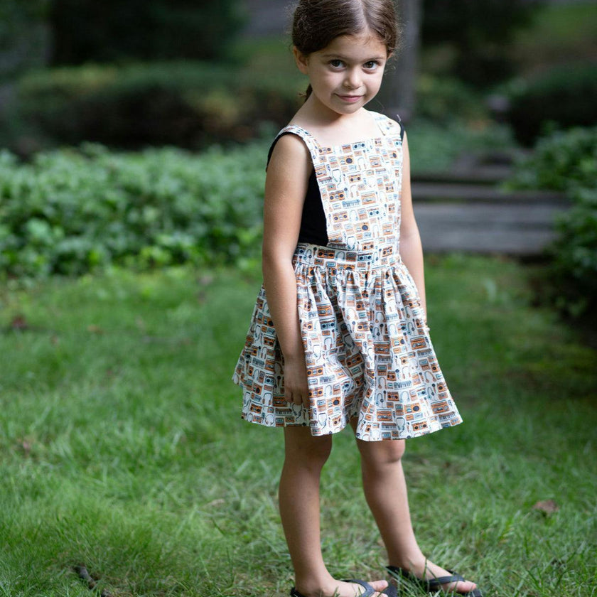 Pinafore Dress in Boombox/Headphones