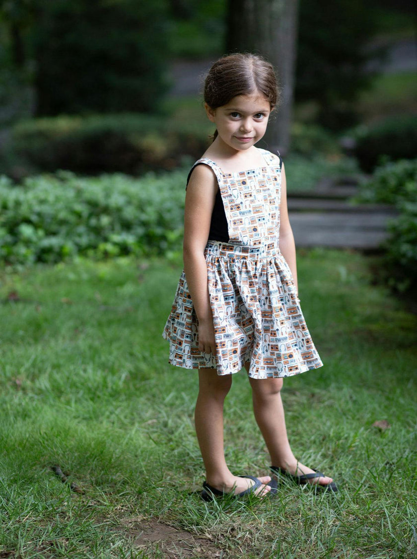 Pinafore Dress in Boombox/Headphones