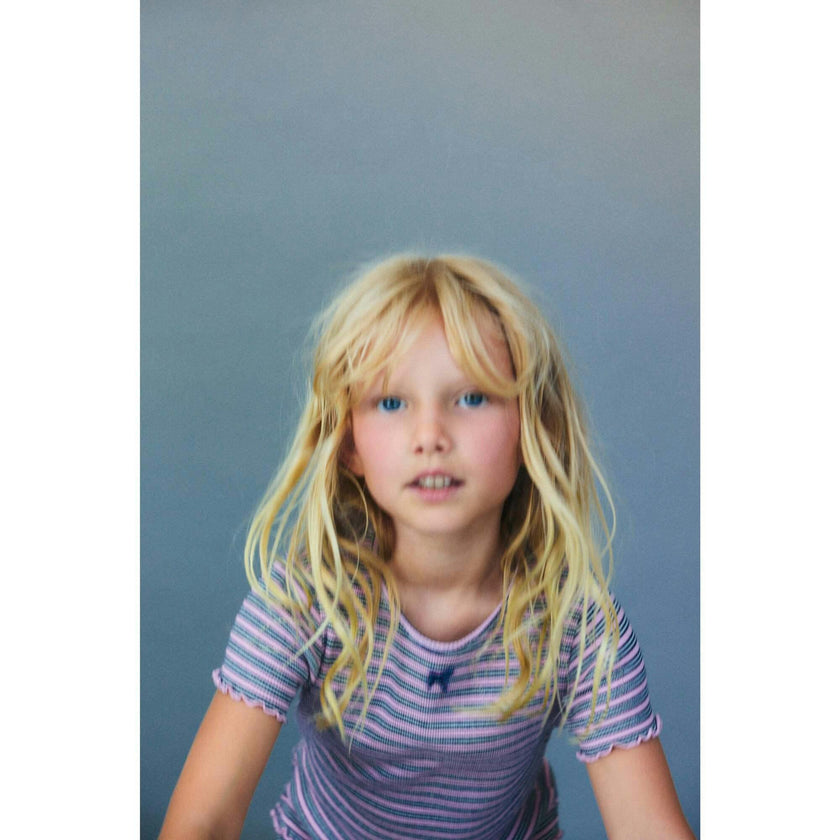 TNS Rib Tee Pink Lavander Mini Stripes