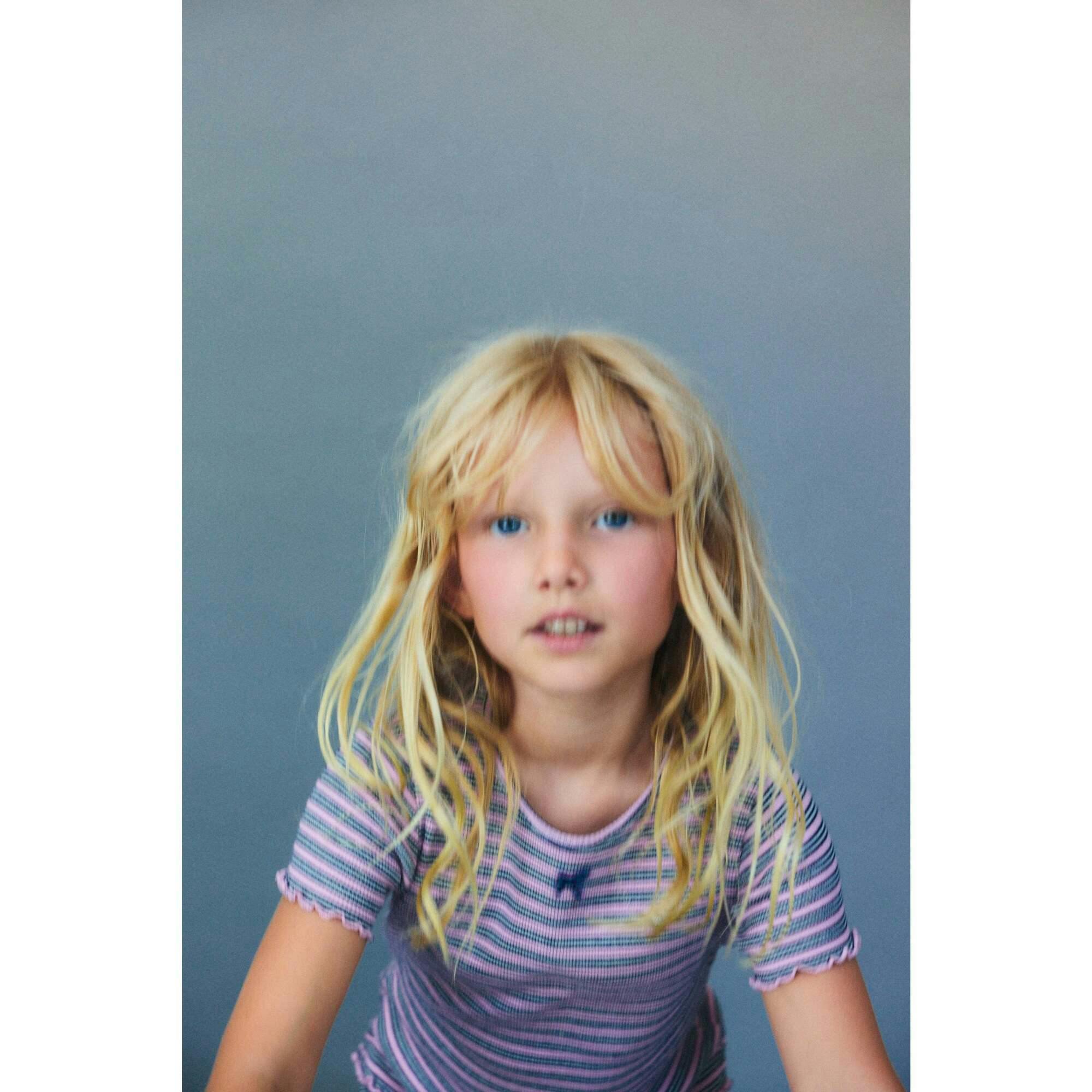 TNS Rib Tee Pink Lavander Mini Stripes