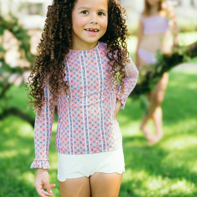 girls rosa vine rashguard set
