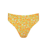 women's marigold floral mid rise bikini bottom