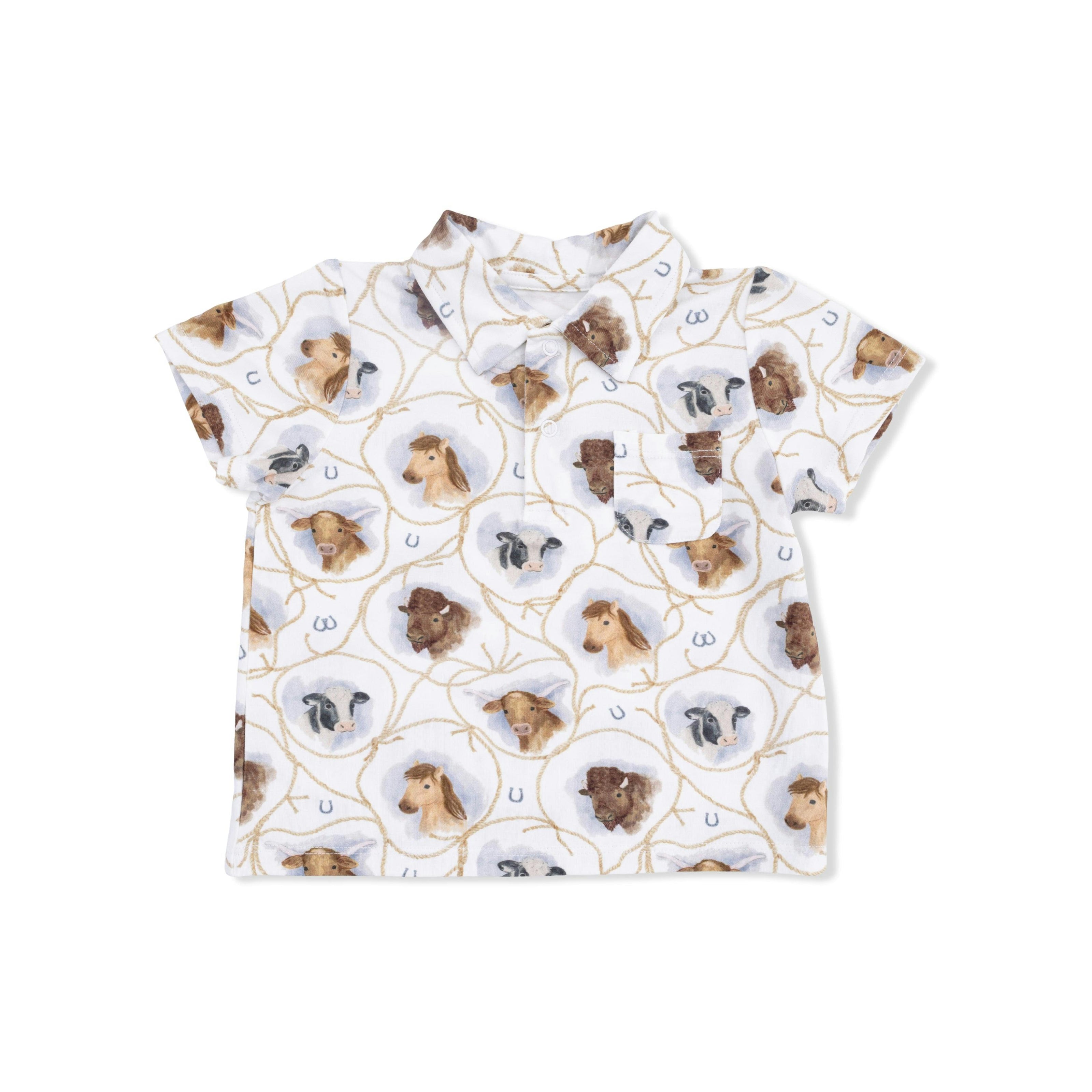 Farm Animals Rope Cameos Uni - Polo with Casual Short