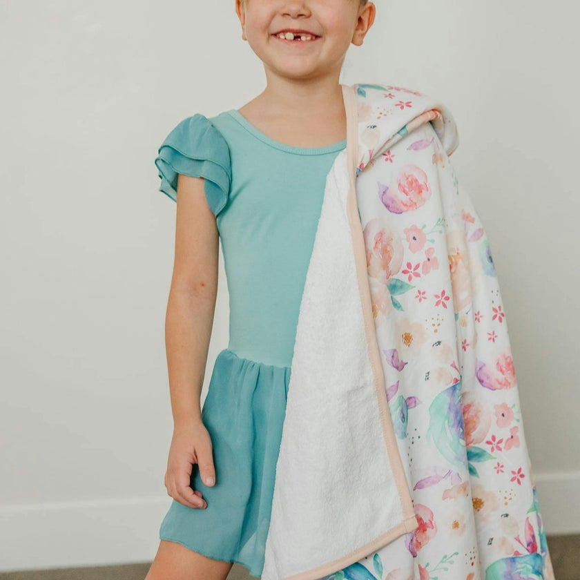 Premium Big Kid Hooded Towel - Bloom