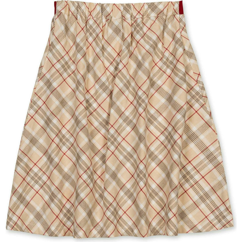 Organic Pull-on Bow Sash Party Skirt, Beige