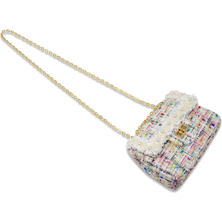 Classic Tweed Pearl Handbag